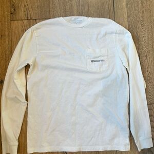 Vineyard Vines Men's Cream Long Sleeve Tee